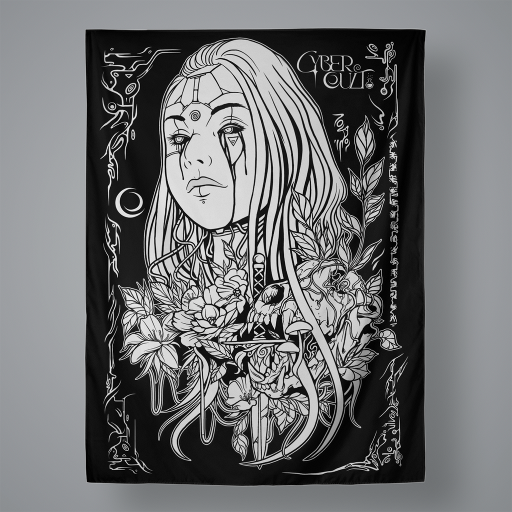 Grim Garden Large Wall Tapestry 60x80