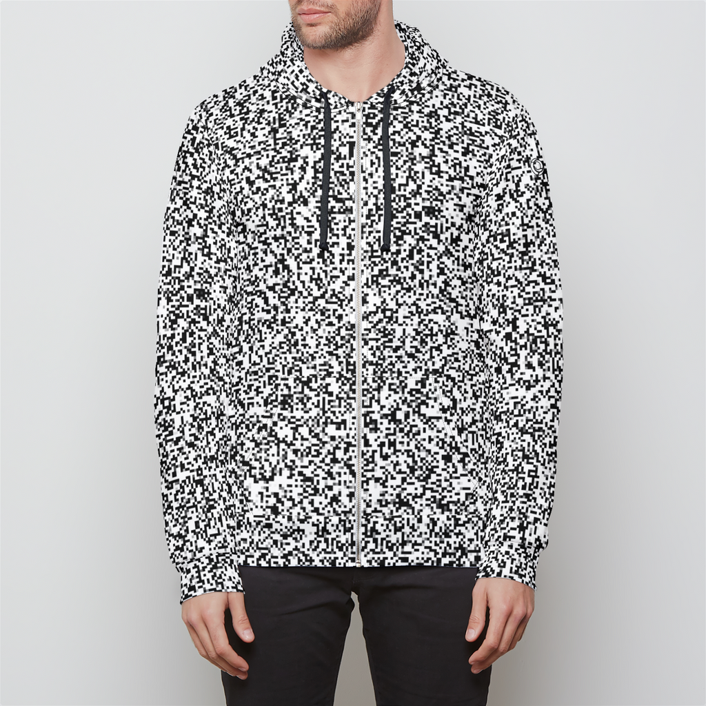 Pixel Noise A Unisex Zip Hoodie