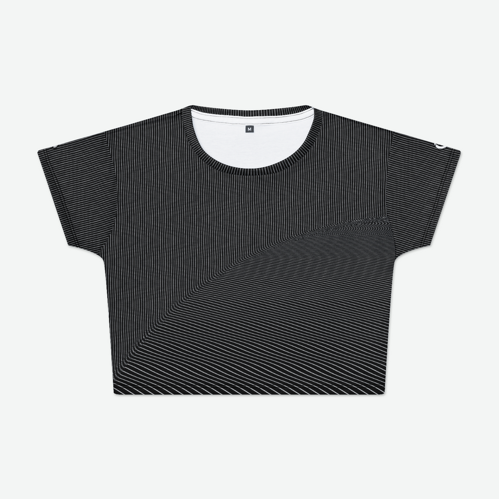 Moire Orb Womens Crop Tee