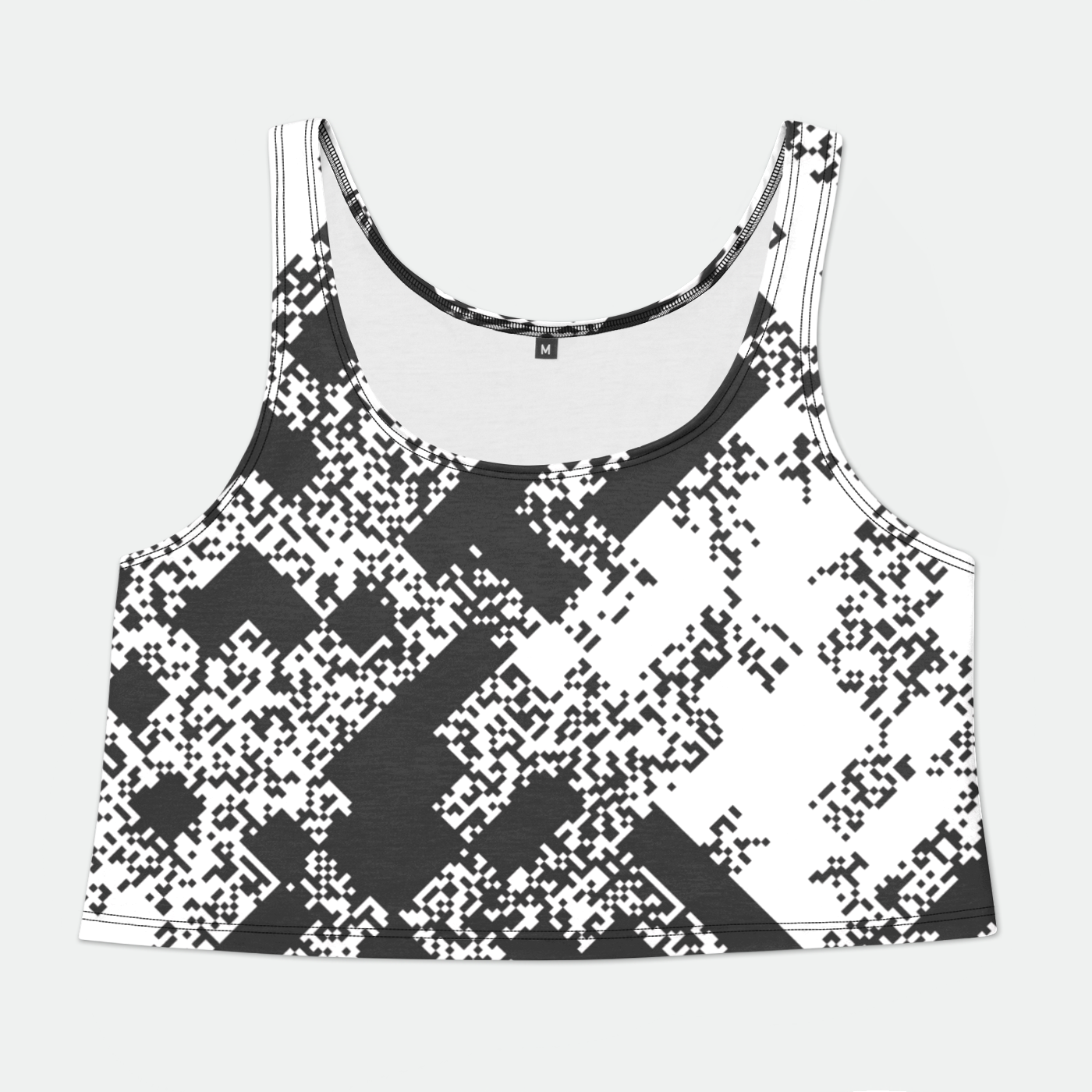 Pixel Noise B Womens Crop Tank Top