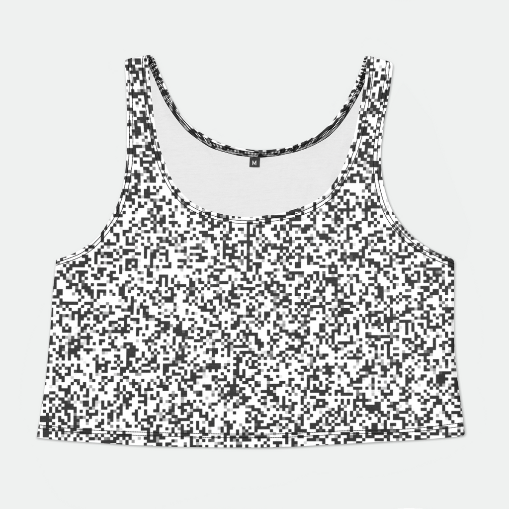 Pixel Noise A Womens Crop Tank Top