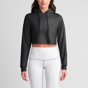 Moire Orb Womens Crop Hoodie