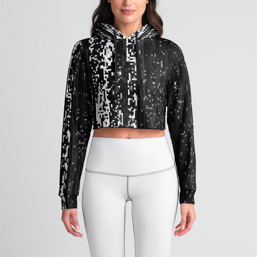 Pixel Fall Womens Crop Hoodie