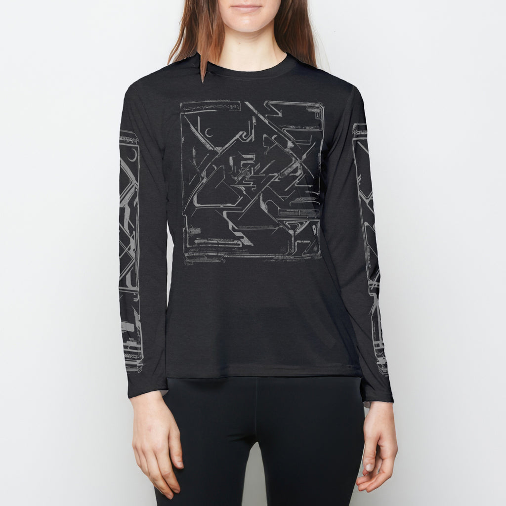 Into Gray Womens Long Sleeve Sports Tee