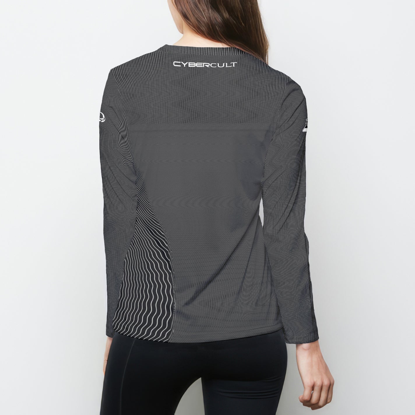 Moire Orb Womens Long Sleeve Sports Tee