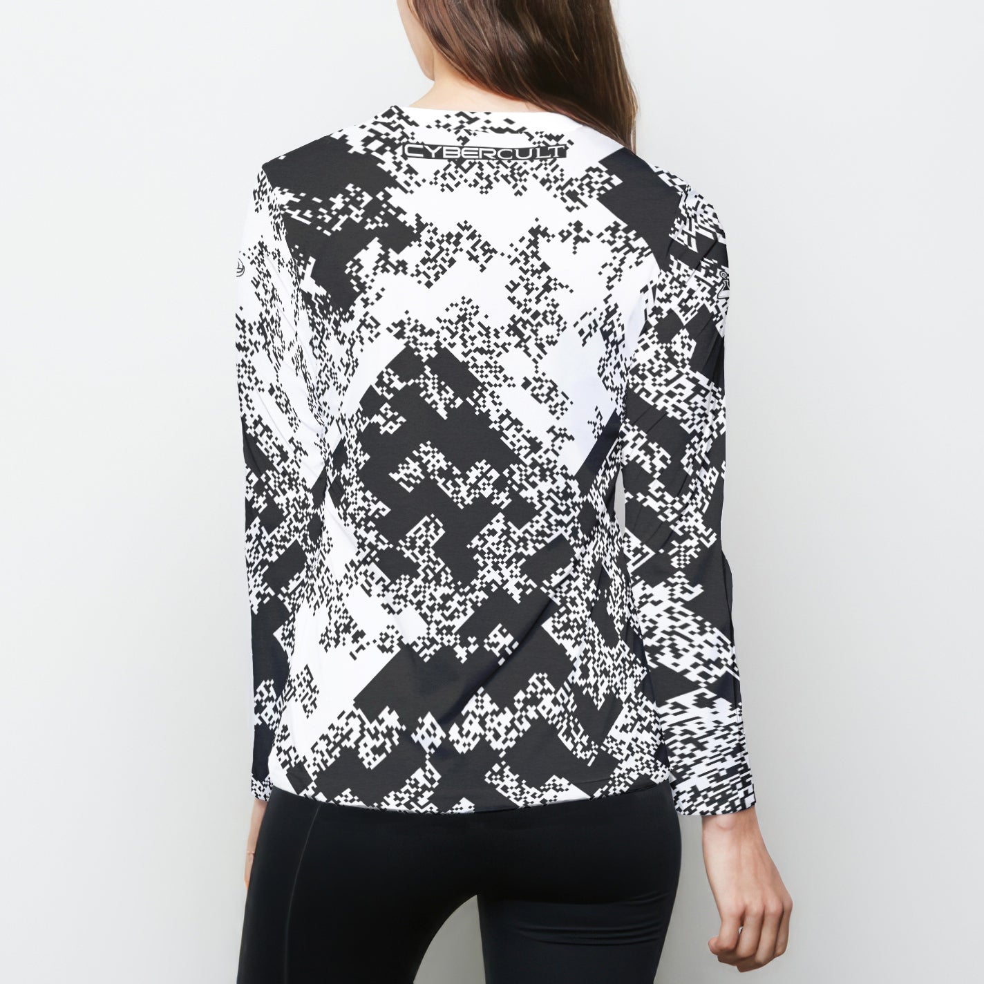 Pixel Noise B Womens Long Sleeve Sports Tee